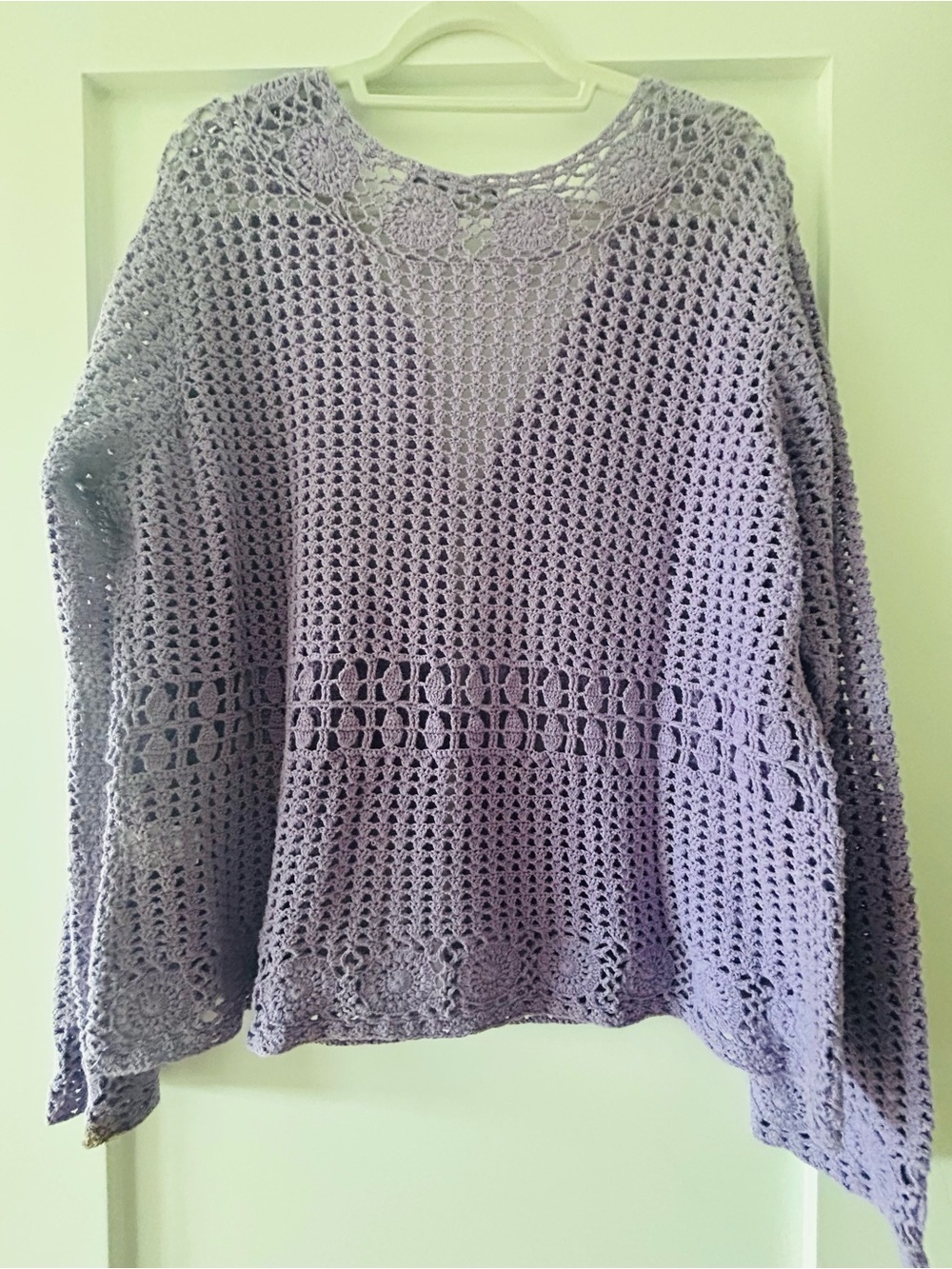 Chadwicks Lavender Crochet Openwork Cardigan - Picture 8 of 9